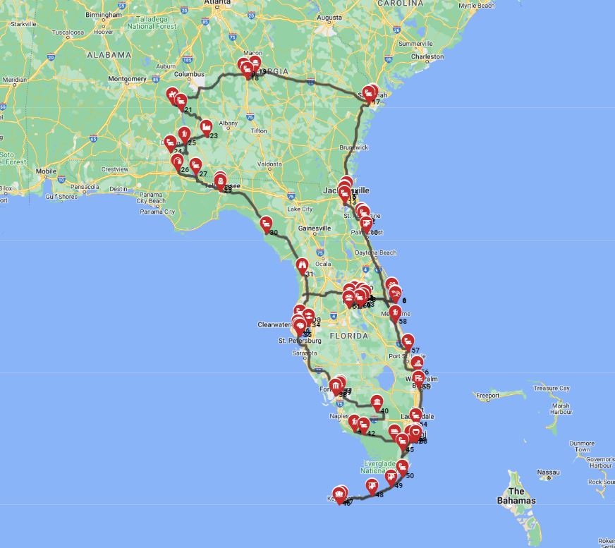 Motorhome RV journey out of Orlando
